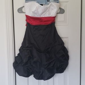 White and black dress